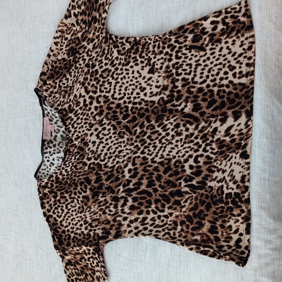 Philosophy Leopard Print Top Dolman Short Sleeve Size Medium Petite Animal Print - Picture 5 of 8